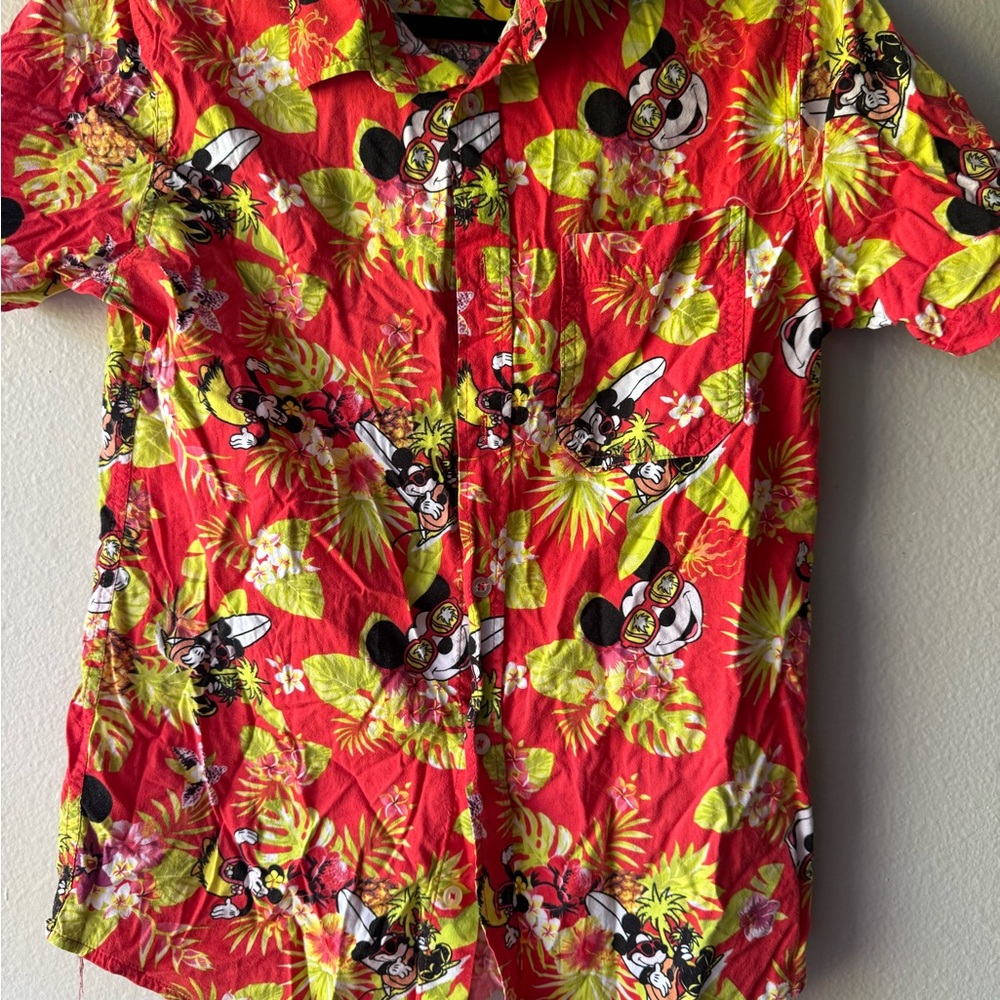 Disney Red and Yellow Tropical Men's Shirt